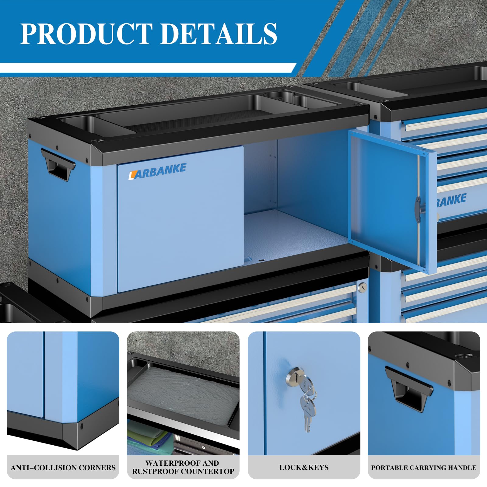 Amazon.com: LARBANKE Heavy-Duty Lockable Double-Door Tool Box with